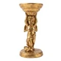 GOLD RESIN ANGEL CANDLEHOLDER D9X19CM