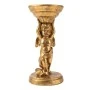 GOLD RESIN ANGEL CANDLEHOLDER D9X19CM