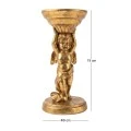 GOLD RESIN ANGEL CANDLEHOLDER D9X19CM