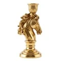 GOLD RESIN HORSE CANDLEHOLDER 10X9X18CM