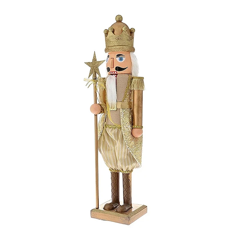 GOLD NUTCRACKER HOLDING A SCEPTER 110CM