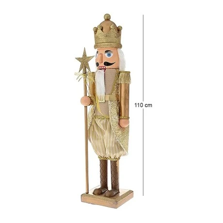 GOLD NUTCRACKER HOLDING A SCEPTER 110CM