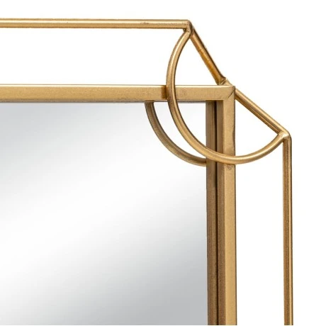 GOLD METAL RECTANGLE WALL MIRROR 60X4X90CM