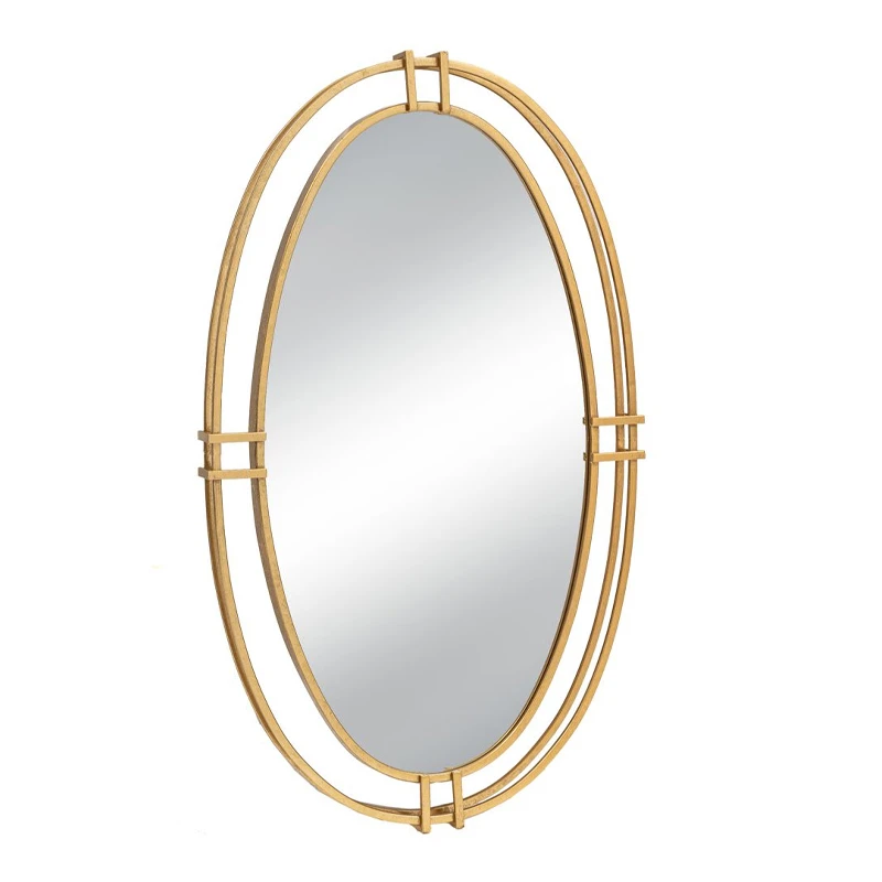 GOLD METAL OVAL WALL MIRROR 52X5X87CM