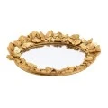 GOLD RESIN  EMBOSSED BUTTERFLY TRAY  27X20X4CM