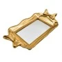 GOLD RESIN TRAY WITH BOWS AND MIRROR 31X17X5,5CM