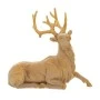 GOLD RESIN SITTING REINDEER 27.5X16.5X24.5CM