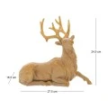 GOLD RESIN SITTING REINDEER 27.5X16.5X24.5CM