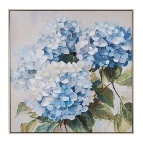 HYDRANGEA ΠΙΝΑΚΑΣ ΜΕ ΛΕΥΚΗ ΠΑΛΑΙΩΜΕΝΗ ΚΟΡΝΙΖΑ ΣΕ ΤΥΠΩΜΕΝΟ ΚΑΜΒΑ 80Χ80ΕΚ