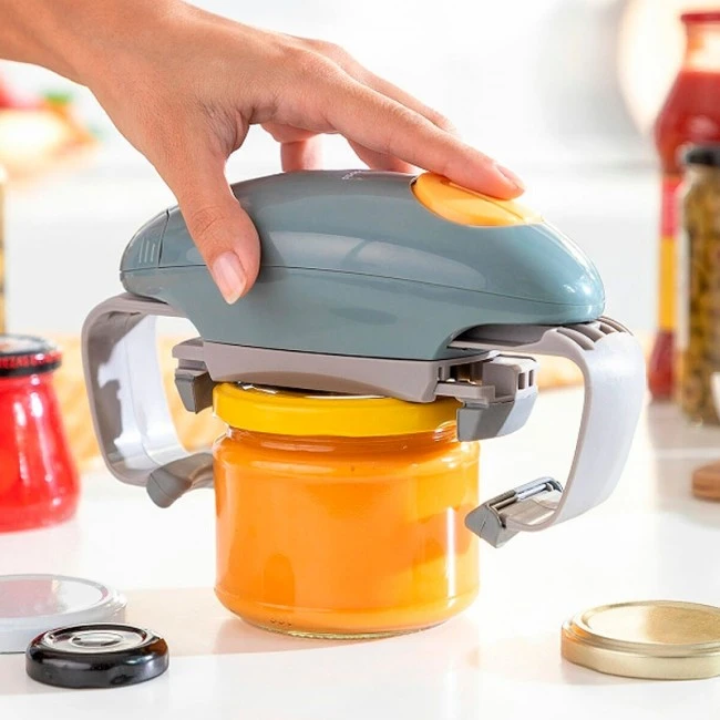 Electric jar and container opener gray color 19.5x10.8x6.7cm.