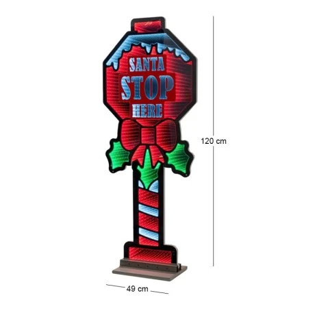INFINITY ΦΩΤΙΖΟΜΕΝΗ ΠΙΝΑΚΙΔΑ SANTA STOP 49Χ120ΕΚ ΔΙΠΛΗΣ ΟΨΗΣ ΣΕ ΞΥΛΙΝΗ ΒΑΣΗ