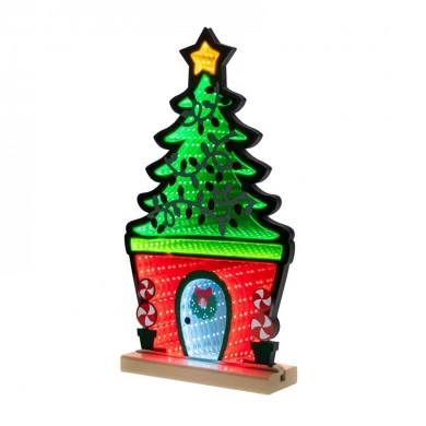60CM INFINITY PAINTED CHRISTMAS HOUSE  DOUBLE FACE ILUMINATED FROM BOTH SIDES WITH EUROPEAN PLUG