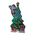 120CM INFINITY LIGHT STANDING XMAS TREE WITH SANTA  WITH WOODEN AND ALUMINIUM BASE  DOUBLE FACE ILUMINATED FROM BOTH SIDES WITH EUROPEAN PLUG