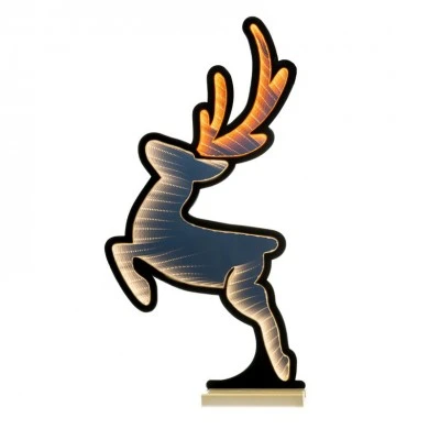 79.5 INFINITY STANDING DEER WITH WOODEN BASE  DOUBLE FACE ILUMINATED FROM BOTH SIDES WITH EUROPEAN PLUG
