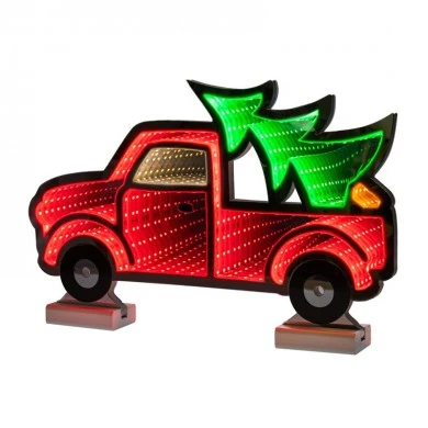 40CM INFINITY TRUCK WITH WOODEN BASE  DOUBLE FACE ILUMINATED FROM BOTH SIDES WITH EUROPEAN PLUG