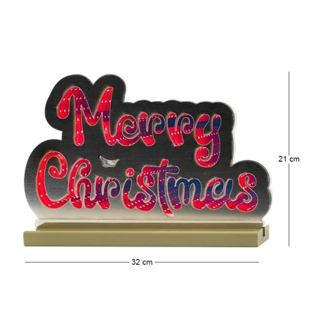 INFINITY ΦΩΤΙΖΟΜΕΝΟ MERRY CHRISTMAS 32Χ21ΕΚ ΔΙΠΛΗΣ ΟΨΗΣ  ΣΕ ΞΥΛΙΝΗ ΒΑΣΗ