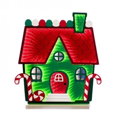 45CM INFINITY PAINTED CHRISTMAS HOUSE  DOUBLE FACE ILUMINATED FROM BOTH SIDES WITH EUROPEAN PLUG