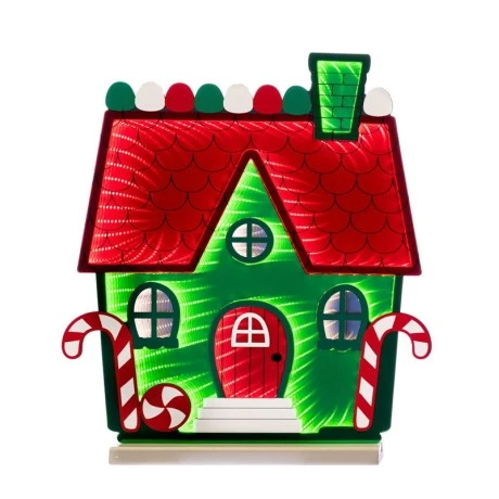 45CM INFINITY PAINTED CHRISTMAS HOUSE  DOUBLE FACE ILUMINATED FROM BOTH SIDES WITH EUROPEAN PLUG