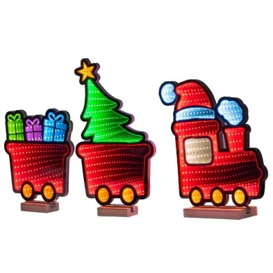 70CM INFINITY CHRISTMAS LOCOMOTIVE  DOUBLE FACE ILUMINATED FROM BOTH SIDES WITH EUROPEAN PLUG