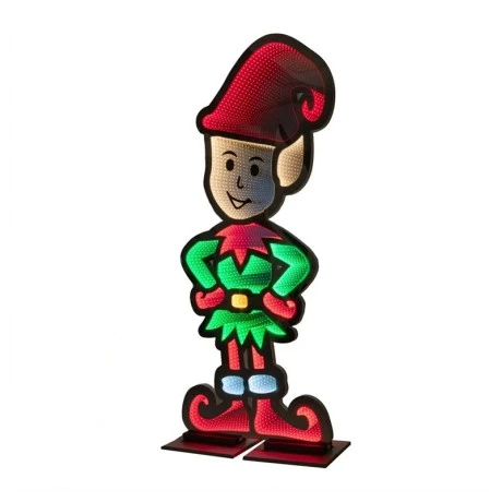 180CM INFINITY STANDING ELF WITH WOODEN BASE  DOUBLE FACE ILUMINATED FROM BOTH SIDES WITH EUROPEAN PLUG