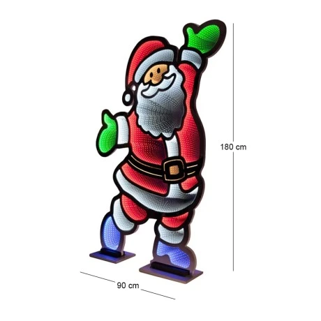 180CM INFINITY STANDING SANTA WITH WOODEN AND ALUMINIUM BASE  DOUBLE FACE ILUMINATED FROM BOTH SIDES WITH EUROPEAN PLUG
OUTDOOR