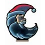 40CM INFINITY CHRISTMAS SANTA MOON WITH WOODEN BASE  DOUBLE FACE ILUMINATED FROM BOTH SIDES WITH EUROPEAN PLUG