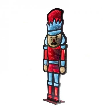 180CM INFINITY LIGHT STANDING NUTCRACKER WITH WOODEN AND ALUMINIUM BASE  DOUBLE FACE ILUMINATED FROM BOTH SIDES WITH EUROPEAN PLUG
OUTDOOR