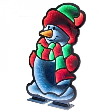 180CM INFINITY CHRISTMAS SNOWMAN WITH WOODEN AND ALUMINIUM BASE  DOUBLE FACE ILUMINATED FROM BOTH SIDES WITH EUROPEAN PLUG
OUTDOOR