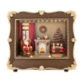 CHRISTMAS FRAME WITH SANTA AND FIREPLACE 26X10X22CM WITH LIGHTS-MUSIC BATTERY OPPERATED