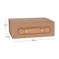 BROWN PAPER BOX WITH HANDLE 24X18X8CM