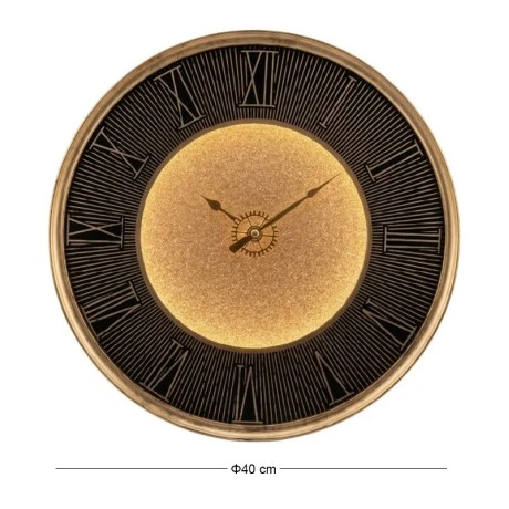 PLASTIC WALL CLOCK IN BROWN GOLD COLOR WITH LIGHT D40X4,5CM