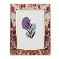 BROWN BEIGE METAL PHOTO FRAME WITH EMBOSSED DIGITAL PRINTING AND LIQUID GLASS EFFECT 21,5X16,5CM