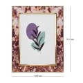 BROWN BEIGE METAL PHOTO FRAME WITH EMBOSSED DIGITAL PRINTING AND LIQUID GLASS EFFECT 21,5X16,5CM