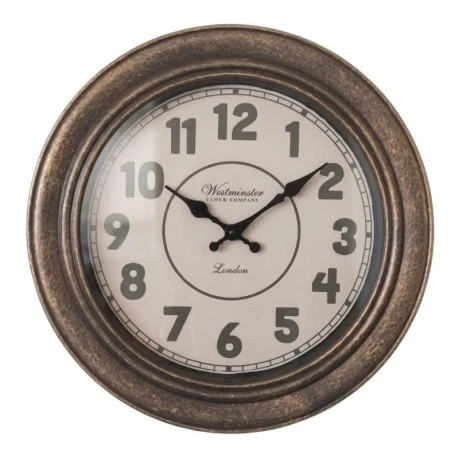 WOODEN WALL CLOCN IN BROWN BEIGE COLOR D40X4,5CM