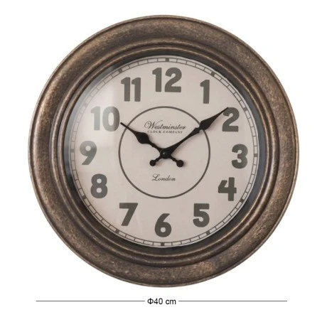 WOODEN WALL CLOCN IN BROWN BEIGE COLOR D40X4,5CM