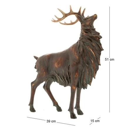 BROWN RESIN REINDEER 39X15X51CM