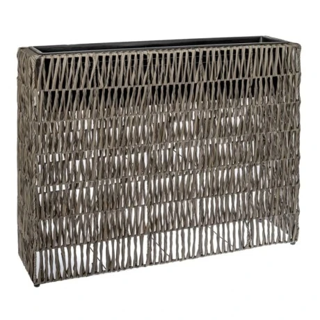 RATTAN RECTANGULAR PLANTER 84X23X65CM