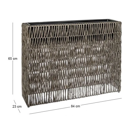 RATTAN RECTANGULAR PLANTER 84X23X65CM