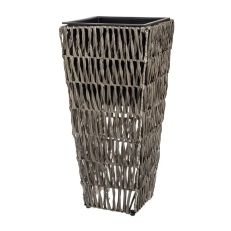 BROWN RATTAN SQUARE POT 28X28X60CM