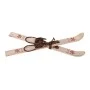 BROWN WOODEN ANTIQUE SKIS AND POLES 25X7X57CM