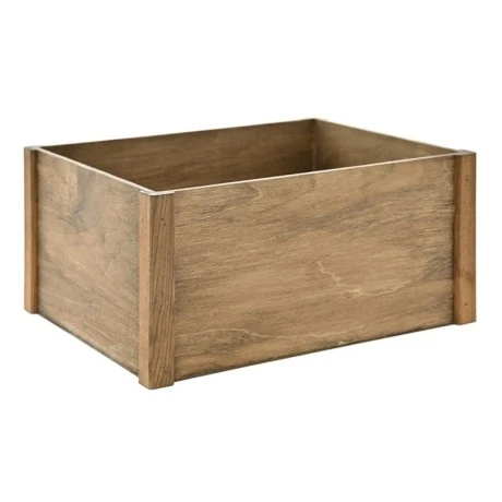 WOODEN CRATE 36X28X18CM FULLY ASSEMBLED AND DYED BROWN