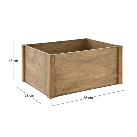 WOODEN CRATE 36X28X18CM FULLY ASSEMBLED AND DYED BROWN