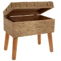 WOODEN STOOL WITH BROWN LEGS 50,5X33X47CM