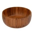 BROWN WOODEM ROUND BOWL D25X10CM