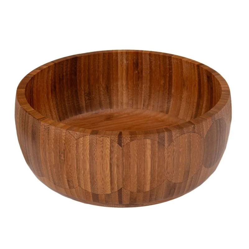 BROWN WOODEM ROUND BOWL D25X10CM