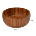 BROWN WOODEM ROUND BOWL D25X10CM
