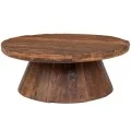 ROUND COFFE TABLE MADE OF WOOD IN BROWN COLOR 80X80X32CM
