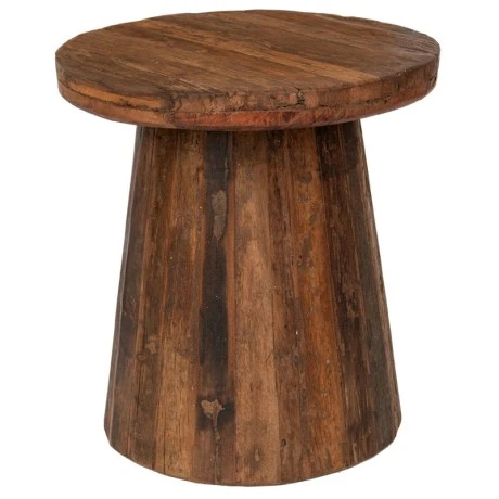 ROUND COFFE TABLE MADE OF WOOD IN BROWN COLOR 46Χ46Χ49CM