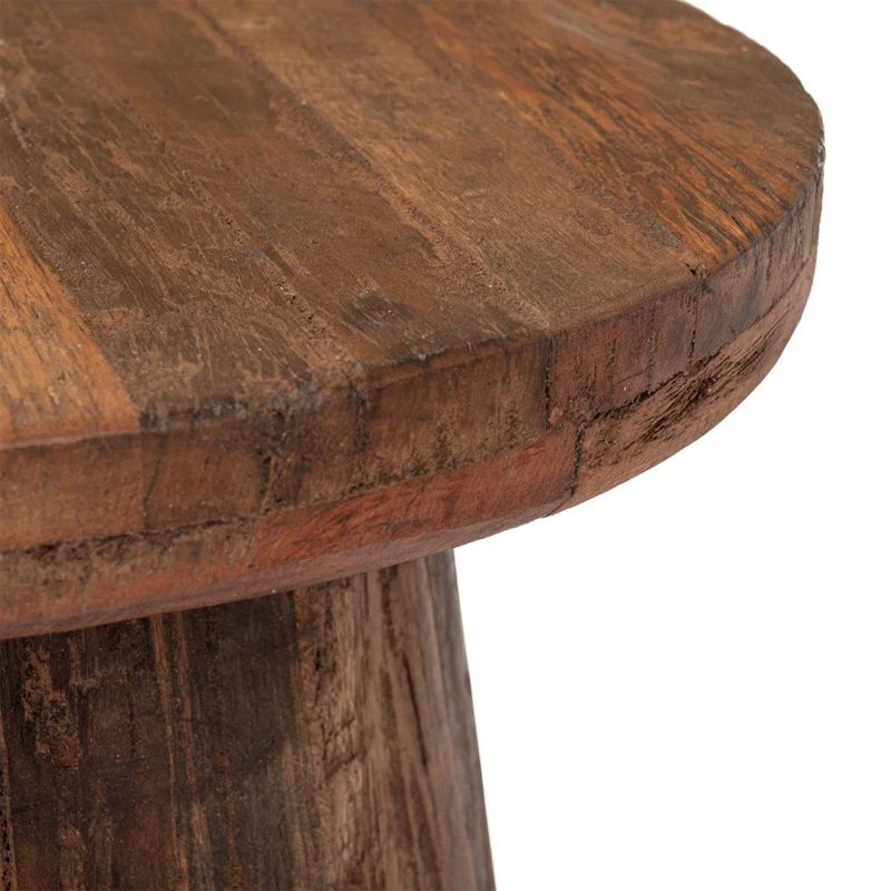 ROUND COFFE TABLE MADE OF WOOD IN BROWN COLOR 46Χ46Χ49CM