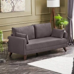 Bella Megapap fabric sofa two - seater in brown color 177x81x85cm.
